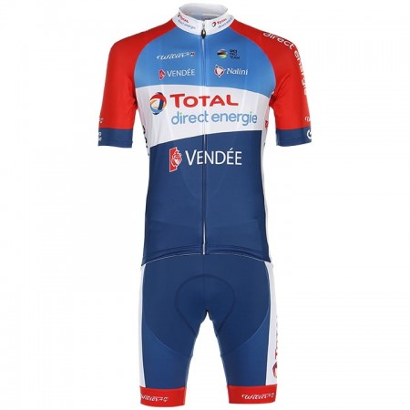 Set Fietsshirt + Korte Koersbroek 2020 Total Direct Energie N001